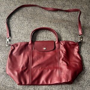 Red leather Longchamp- Modele Dipose